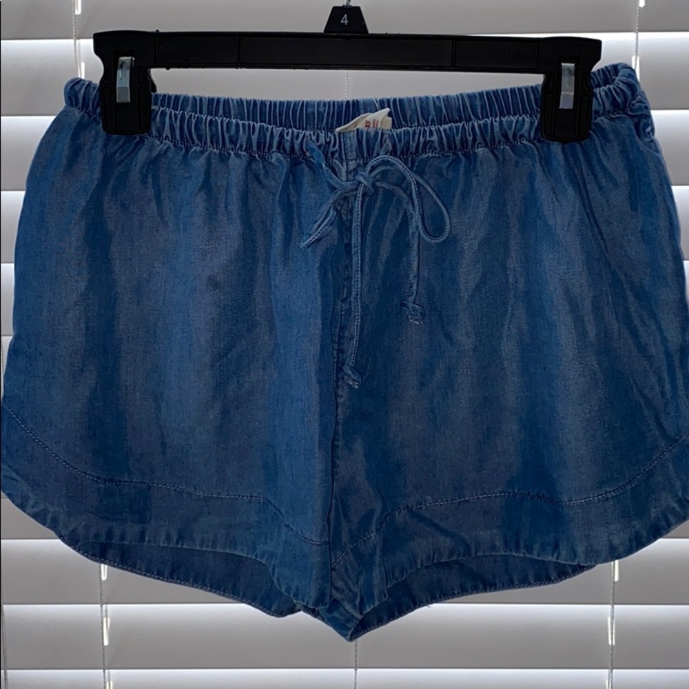 faux denim shorts